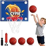CYFIE Mini Basketballkorb Kinder, Basketball Set für Zimmer mit 3 Bälle, Elektronische Anzeigetafel 30x40cm Basketballkörbe Indoor für Weihnachten Geburtstag, Büro BasketballBoard (Blau)