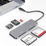 CFast-Kartenleser, USB C CFast 2.0-Kartenleser, Type-C 3.0 5 GBS CFast-Speicherkartenadapter für SanDisk, Lexar, Transcend, Sony-Karte, gleichzeitiges Lesen von CFast/TF/SD/XD/CF 5-Karten