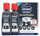 durgol swiss espresso Spezial-Entkalker – Kalkentferner für Kaffeemaschinen aller Typen und Arten – Einfache Reinigung ohne Einwirkzeit & Rückstände – Deutsche Version – 4x125ml