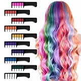 Haarkreiden für Mädchen, 10 Stück Auswaschbare Haarkreide für Kinder, Tragbare Nicht Klebrige Temporäre Leuchtende Haarfarbe, Haarsprayfarbe für Kinder,Weihnachten