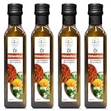 Health Seed® 4x500 ml / 2 Liter - Ungefiltert Distelöl - 100% Rein Kaltgepresst Glasflasche - Frisch vom Hersteller