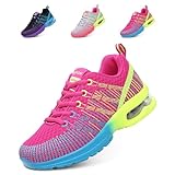 Hitmars Laufschuhe Damen Turnschuhe Luftpolster Sneaker Atmungsaktiv Sportschuhe Leicht Joggingschuhe rutschfest Straßenlaufschuhe Walkingschuhe Fitness Running Outdoor Rot EU 41