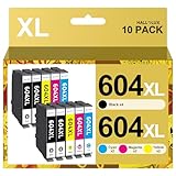 HALLOLUX 604 Druckerpatronen 604 XL Kompatibel für Epson 604 Patronen 604XL Multipack für Epson XP 2205 Patronen für Epson XP 3200 XP 4200 XP 3205 XP 4205 Workforce WF 2930 WF 2935 WF 2910 (10er-Pack)