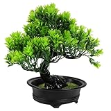 IMIKEYA Kleine Schreibtischpflanze Künstliche Zimmerpflanzen Wie Künstliche Pflanzen Wohnkultur Bonsai Pflanze Baum Künstliche Zedernpflanzen Fake Bonsai Künstliche Blumen Zur Dekoration