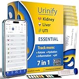 [URINIFY ESSENTIAL] Mobile App Urinteststreifen und UTI-Test für Zuhause, Nierentest, Hydration, Keto-, pH- und Leberteststreifen, Urinanalyse, Protein, 6 Streifen