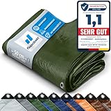 Floordirekt Abdeckplane | Gewebeplane | Schutzplane Bootsplane Zeltunterlage für Camping & Outdoor Garten wasserdichte Planemit Ösen Viele Größen & Farben 4x6m, 24m² 240 g/m², Grün
