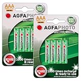AGFA AAA NiMh Akku für schnurlose Telefone, wiederaufladbar, Amplicom, Audioline, Binatone, BT (inkl. Diverse, Studio, Graphit, etc.), Doro, Gemarc, iDect, MagicBox, Panasonic, Philips, Sagem, SagemCom, Siemens, 8 Stück.