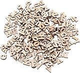 104pcs Gemischt Holz A-Z Buchstaben, A-Z Hölzerne Buchstaben,für DIY Handwerk Hochzeit Display Dekoration Home Decor,15mm Unvollendete Holzbuchstaben DIY Dekoationen