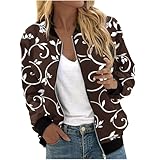 Damen-Mäntel, locker, gemütlich, Blumenmuster, Rundhalsausschnitt, lange Ärmel, Reißverschluss, kurze Strickjacke, Tops, modisch, Herbst, Damenjacken, Übermantel, Oberbekleidung, Alltagskleidung, 1 x