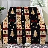 Weihnachtsdecke - Kuscheldecke Flauschig Patchwork Decke - Fleecedecke Weihnachtsbaum, Weiche Warme Decke Sofa, Flauschige Wohndecke als Sofadecke Couchdecke, XXL Decken Deko, 220x240 Y-774