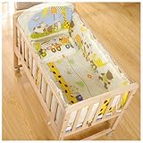 WXJHNYBS Baby Cot Bumper, Weich,Atmungsaktiv Beistellbett Umrandung mit Matratze und Kissen,Waschbar Babybett Zubehör für Kinderbett,C-90x50cm