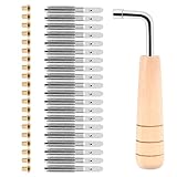 Iunipusy Premium Lyre Harfe Stimmnägel Set mit Nieten und L-förmigem Stimmschlüssel - für Musikinstrumente wie Hackbrett, Zither und Cembalo, 40-teiliges Set