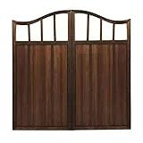 Freistehende Gartentür aus Holz mit Metallscharnieren, ideal für Veranda-Eingänge und Terrassen