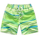 FedMois Jungen Badeshorts Schnelltrocknend Kinder Badehose Schwimmshorts, Grün, 11-12 Jahre (Gr. 152/158)