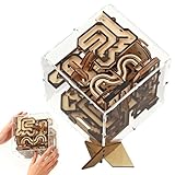 nicknack 3D Holzpuzzle Erwachsene Murmelbahn Holz, 3D Puzzle Labyrinth Spiel Bastelset, Kugelbahn Holz Rätselbox, DIY Holzbausatz Geldgeschenke für männer Erwachsene Kinder