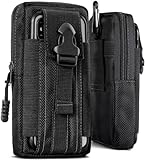 ONEFLOW Survival Case für Samsung Galaxy A55 5G Handy Gürteltasche aus Nylon mit Karabiner, Taktische EDC Tasche mit Gürtel Halterung, Handyhülle Outdoor Handytasche, Schwarz