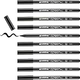 edding 4200 Porzellanpinselstift - schwarz - 10 Stifte - Pinselspitze 1-4 mm - Filzstift zum Beschriften u. Dekorieren von Keramik, Porzellan - spülmaschinenfest, lichtechte Tinte, schnell trocknend