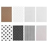CLISPEED Schwarz Weißes Seidenpapier Geschenkpapier 80 Blatt Dünnes Liniertes Kopierpapier zum Basteln Verpacken und Selbstgemacht für Blumen Geschenke und Scrapbooking
