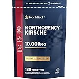 Montmorency Sauerkirsche Tabletten 10.000mg | 180 Vegane Stk - 3 Monate Vorrat | 50:1 Kirsche Extrakt pro Portion | Tart Cherry | Horbaach