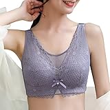 Necalisi Dirndl BH Push up Khaki Damen Spitze ohne Bügel BH Tiefer Ausschnitt Corset Top Unterwäsche Push up BH 85E