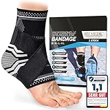 FitMedic Sprunggelenkbandage | Professionelle Fußbandage Einstellbar & Flexibel | Unisex Knöchel-Bandage für Sprunggelenk Sport Fußball Achillessehne Knöchelschutz Gelenkschmerzen gegen Umknicken