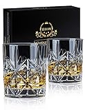 veecom Whisky Gläser, 315ml Whiskey Gläser, Old Fashioned Whiskygläser Rum Gläser Whiskey Glas 2er Set, Whisky Geschenkset für Männer, Papa, Whisky Tumbler Glas für Scotch, Cocktail
