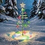 Weihnachtsdeko Aussen Solar Wetterfest Tannenbaum, Weihnachtsbaum Beleuchtung Aussen Solar, Weinachtsbeleuchtung LED Draußen, Solar Lichterkette Aussen Solarlichterkette Weihnachten Deko (Farbe)