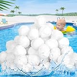 GROFIS Filterbälle Pool für Sandfilteranlagen, 1300g Filterballs Ersatz 45Kg Filtersand und Quarzsand, Wiederverwendbar Filterkugeln Pool mit Wäschenetz, Pool Zubehör für Filterpumpe Aquarium