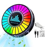 Wiederaufladbares RGB-Sound-Kontrolllicht, dynamisches Rhythmuslicht des runden Klangs, Stimmungslampe mit Musikrhythmus - Pickup Rhythm Light Sound aktivierte LED-Leuchten für Auto, Spiele, Fes
