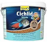 Tetra Cichlid Sticks - Fischfutter für alle Cichliden und andere große Zierfische, schwimmfähige Futtersticks, 10 L Eimer