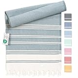 Fit-Flip Hamamtuch aus 100% recycelter Baumwolle – nachhaltig und natürlich – Saunatuch, Strandtuch, Duschtuch, Badetuch, Yogatuch – Petrol – 100x200cm Diamond