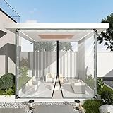 Wasserdichte Transparente Pvc- Abdeckplane,Durchsichtige Plane Wasserdicht Mit Reißverschluss,Schwerlast-Polyvinyl-Plane 400g/㎡,Winddichte Regendichte Vorhänge Für Terrasse,WxH-3x2.7m/9.8x8.9ft