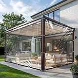 Plane Transparent mit öSen,Durchsichtige Plane mit öSen,Abdeckplane Durchsichtig für Gartenmöbel,Balkone,Regenschutz Windschutz,mit Bindeseil, 2x3m