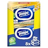 Tempo Feuchte Toilettentücher 'Sanft & Pflegend' - Megapack - 16 Packungen mit je 42 Tüchern - Duo Packs - mit natürlicher Kamille - Toilettenpapier, dermatologisch getestet & pH-hautneutral
