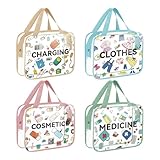 Klare Kosmetiktaschen Mit Reißverschluss, 4 Stücke wasserdichte, Unterteilte Kosmetiktasche Für Damen, für Frauen und Mädchen zur Aufbewahrung von Hautpflege und Kosmetik für Reise, Urlaub