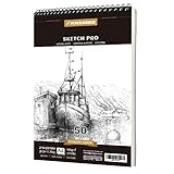 PENCILMARCH Spiralgebundener Skizzenblock,Sketchbook, A4 180 g/m² 50 Blätter. Zeichenblock für Künstler. Ideal für das Atelier, die Schule oder zu Hause