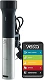 Vesta Precision Sous-Vide-Zirkulator SV80s für Niedertemperaturgaren im Haushalt mit hoher Leistung | 40 l Heizleistung, 1200 W, inkl. WLAN-App, schwarz