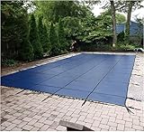 SAFWELAU Staubdichter Poolschutz Poolabdeckung Winter-Pool-Sicherheitsabdeckung für Inground-Pools, Rechteckige Schwimmbadabdeckungen mit Messinganker, Edelstahlfedern, Blaues Netz(2m x 2m/6ft x 6ft)
