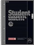 Brunnen 1067925190 Notizblock / Collegeblock Student Colour Code (A4 liniert, Lineatur 25 90 g/m², 80 Blatt) schwarz