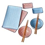 vancasso Geschirr sushi Set, MACARON japanische Ess Service aus Porzellan, 8-teilig Geschirr-Set für 2 Personen