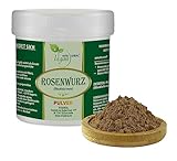 VITAIDEAL Vegan® ROSENWURZ - Wurzel 100g PULVER - RHODIOLA rosea - Tagesportion 1020mg ROSENWURZWURZEL, natürlich, pflanzlich & ohne Zusatzstoffe, Inklusive Messlöffel.