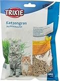 TRIXIE Katzengras – Gras-Saat zum Selbstziehen – Besonders weich & vitaminreich – Ideal für Kätzchen – 100 g – 4233