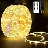 Auting 23M LED Lichterschlauch 400 LEDs Warmweiß, LED Schlauch Outdoor Feier Ø7.5mm mit Stecker Wasserdicht Timer, 8 Modi und Helligkeit dimmbar,Lichterkette für Außen Party Weihnachten Deko licht