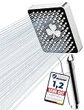 Magichome Duschkopf, Hochdruck Handbrause mit 6 Strahlarten Duschkopf Groß Wassersparend Duschbrause Regendusche,Chrom