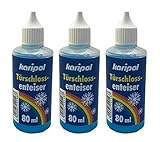3 x 80ml karipol Türschlossenteiser, Enteiser für Autotür, Türschloss-Enteiser