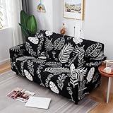 DOTBUY-SHOP Stretch Sofa Überzug, Moderne Drucke Elastische Couch überzug 1 2 3 4 Sitzer Stretchbezug Sofabezug Universal Sofa Cover Sofaschoner Möbelschutz (Schwarz,3 Sitzer)