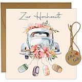JOYEASE Hochzeitskarte Geldgeschenk Hochzeit mit Umschlägen, Elegante Hochzeitsgeschenke für Brautpaar, Kreative Hochzeitsgeschenk Geld - Hochzeitsauto