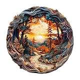 Holzpuzzle Erwachsene, Gekrümmte Straße Holzpuzzle, Unregelmäßige Einzigartige Form Puzzleteile, Exquisite Geschenkverpackung, Geburtstagsgeschenk für Erwachsene und Kinder(L-34 * 34cm-300 Stück)