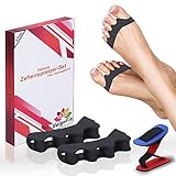 Valgofit® Zehenspreizer Hallux Valgus Silikon [4x] - Zehentrenner - Korrektur für alle Zehen - Soft - Bandage, Fußzehen, Spreizer, Damen und Herren - mit Gratis Trainingsband und eBook