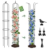 MYMULIKE 2 Stück rankhilfe Metall, Rankgitter Beschichtetes Metall Rosen Rankhilfe für Kletterpflanzen Blumen189x27cm (2)